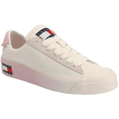 Tommy Hilfiger TOMMY JEANS LEATHER V.FLATFORM Dámské nízké tenisky, bílá, velikost