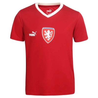 Puma FACR HOME JERSEY FAN JR Chlapecký fotbalový dres, červená, velikost