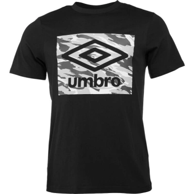 Umbro CAMO BOX LOGO GRAPHIC TEE Pánské triko, černá, velikost