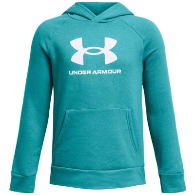 Under Armour RIVAL Chlapecká mikina, tyrkysová, velikost