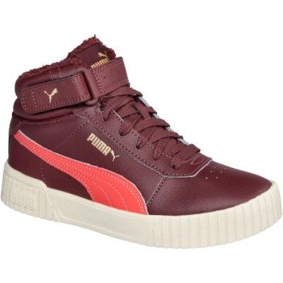 Puma CARINA 2.0 MID Dívčí zimní tenisky, vínová, velikost 37