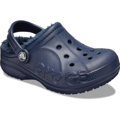 Crocs BAYA LINED CLOG K Dětské pantofle, tmavě modrá, velikost 30/31