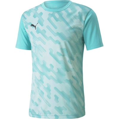 Puma INDIVIDUAL RISE GRAPHIC TEE Pánské fotbalové triko, tyrkysová, velikost