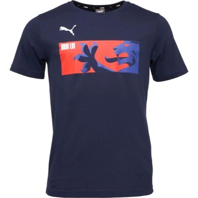 Puma CASUALS TEE Pánské triko, tmavě modrá, velikost