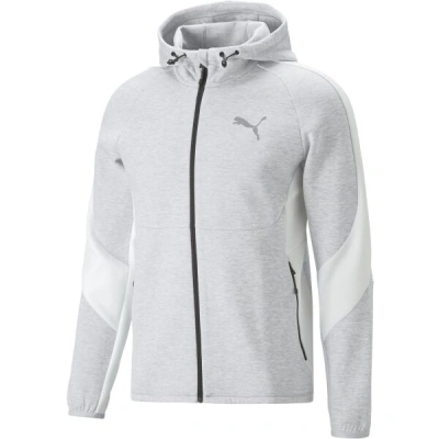 Puma EVOSTRIPE FULL-ZIP HOODIE DK JACKET Pánská sportovní mikina, šedá, velikost