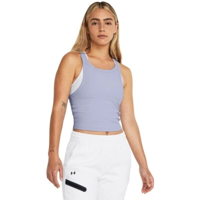 Under Armour MERIDIAN RIB CROP TANK Dámské tílko, světle modrá, velikost