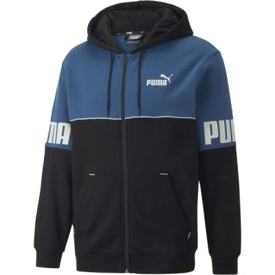 Puma POWER COLORBLOCK FULL ZIP HOODIE FL Pánská mikina, černá, velikost