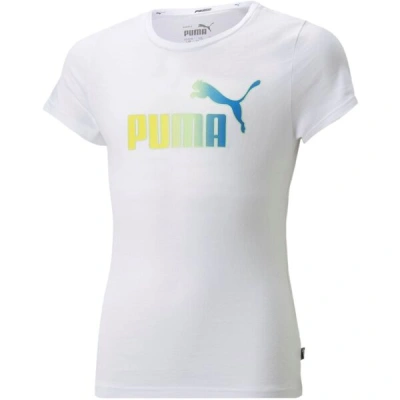 Puma ESSENTIALS+BLEACH LOGO TEE Dívčí triko, bílá, velikost