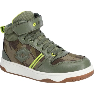 Lotto ROCKET AMF III MID CAMO CL S Dětské kotníkové boty, khaki, velikost