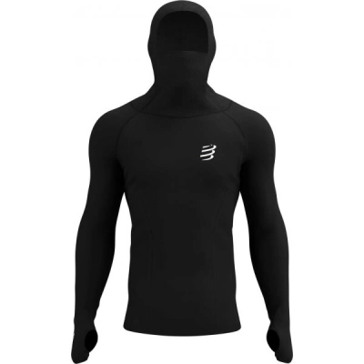 Compressport 3D THERMO ULTRALIGHT RACING HOODIE Pánská funkční mikina, černá, velikost