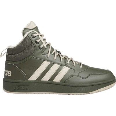 adidas HOOPS 3.0 MID WTR Pánské tenisky, tmavě zelená, velikost 46