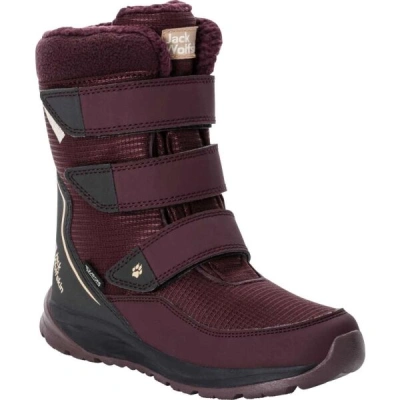 Jack Wolfskin POLAR BOOT TEXAPORE HIGH VC K Dětská zimní obuv, vínová, velikost