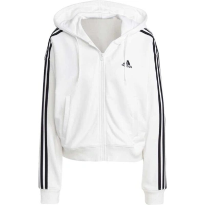 adidas 3-STRIPES FULL-ZIP HOODIE Dámská mikina, bílá, velikost