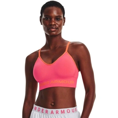 Under Armour SEAMLESS LOW LONG RIB Dámská podprsenka, růžová, velikost