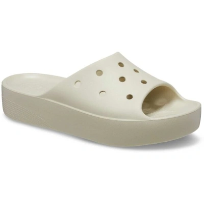 Crocs CLASSIC PLATFORM SLIDE Unisex nazouváky, béžová, velikost 36/37