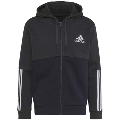 adidas COLORBLOCK FULL-ZIP HOODIE Pánská mikina, černá, velikost