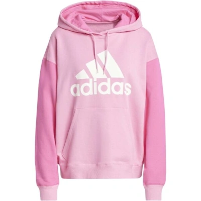 adidas ESSENTIALS BIG LOGO OVERSIZED FRENCH TERRY HOODIE Dámská mikina, růžová, velikost