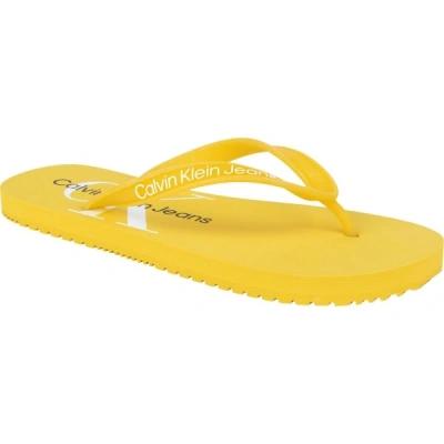 Calvin Klein BEACH SANDAL MONOGRAM TPU Dámské žabky, žlutá, velikost